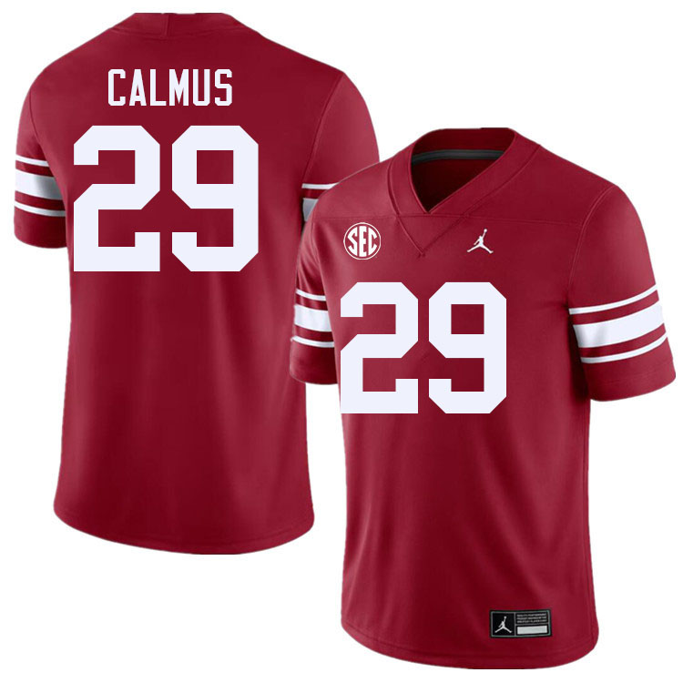 Men #29 Casen Calmus Oklahoma Sooners 2024 SEC Conference College Football Jerseys-Throwback